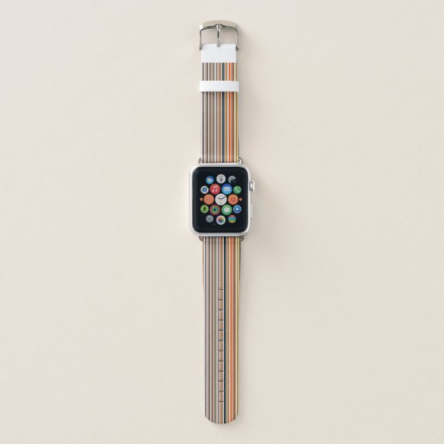 Multicolored Striped Pattern  Apple Watch Band (Front)