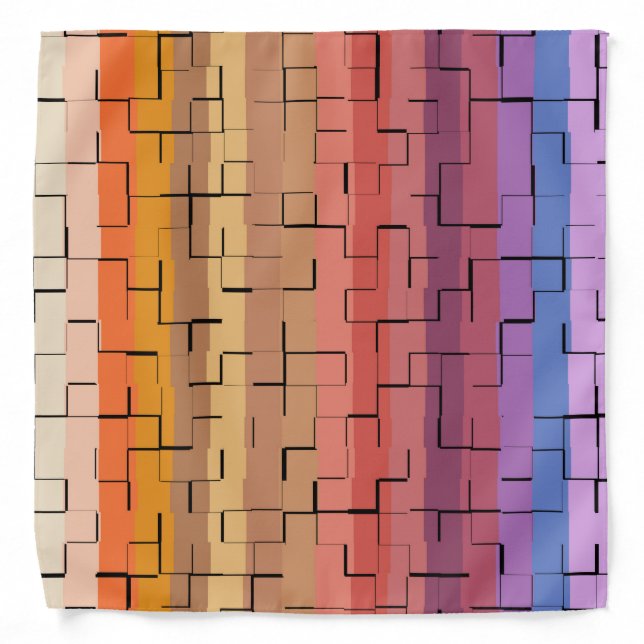 Multicolored Striped Pattern Bandana (Front)