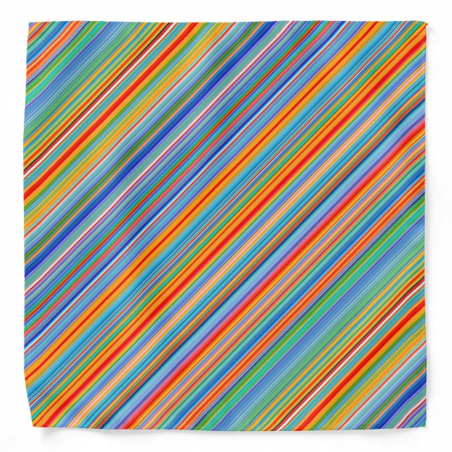 Multicolored Striped Pattern Bandana (Front)