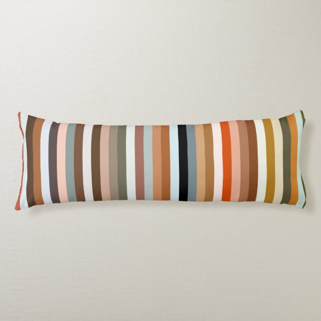 Multicolored Striped Pattern  Body Pillow (Front)