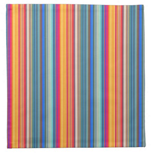 Multicolored Striped Pattern Cloth Napkin