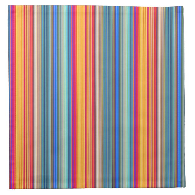 Multicolored Striped Pattern Cloth Napkin (Front)