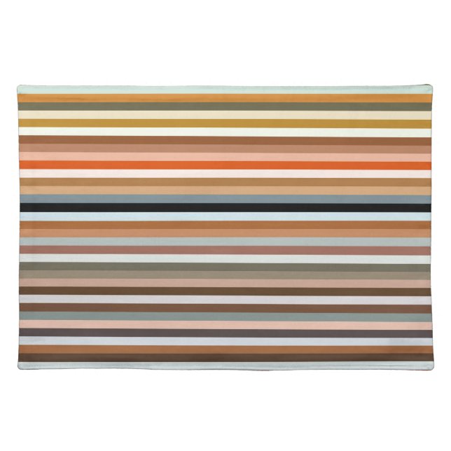 Multicolored Striped Pattern Cloth Placemat (Front)