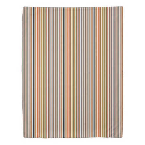 Multicolored Striped Pattern Duvet Cover