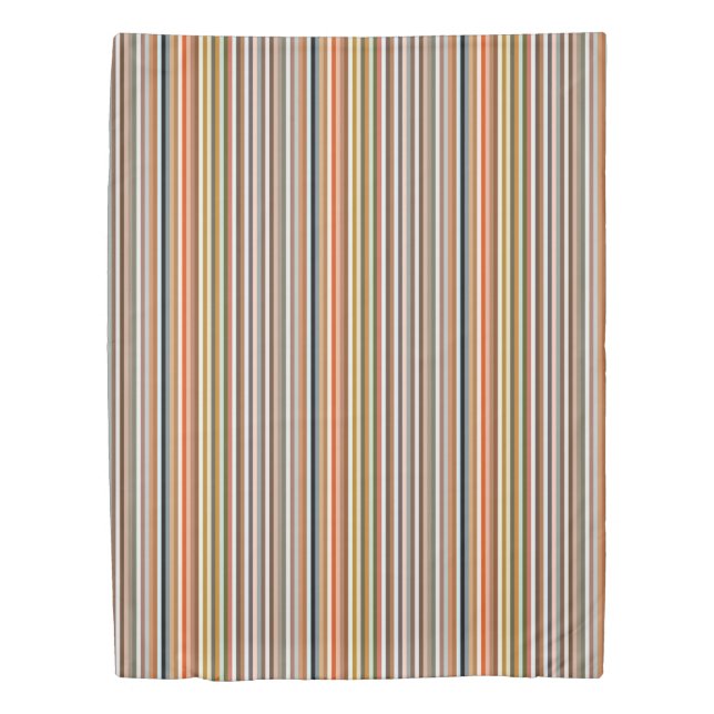 Multicolored Striped Pattern Duvet Cover (Front)