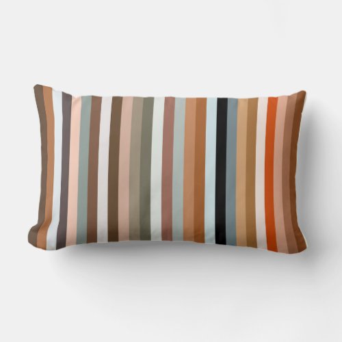 Multicolored Striped Pattern  Lumbar Pillow