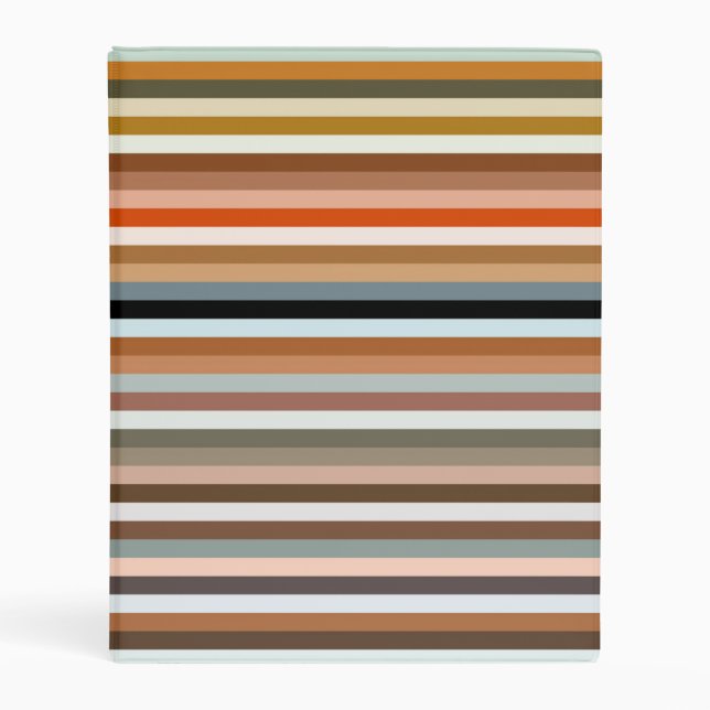 Multicolored Striped Pattern  Mini Binder (Front)