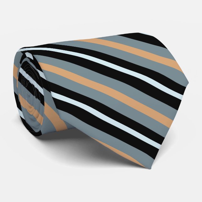 Multicolored Striped Pattern  Neck Tie (Rolled)