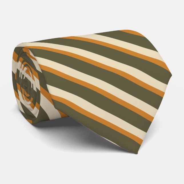 Multicolored Striped Pattern Neck Tie (Rolled)