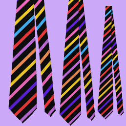Multicolored Striped Pattern          Neck Tie