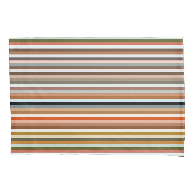 Multicolored Striped Pattern Pillow Case (Front)