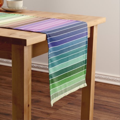 Multicolored Striped Pattern Short Table Runner