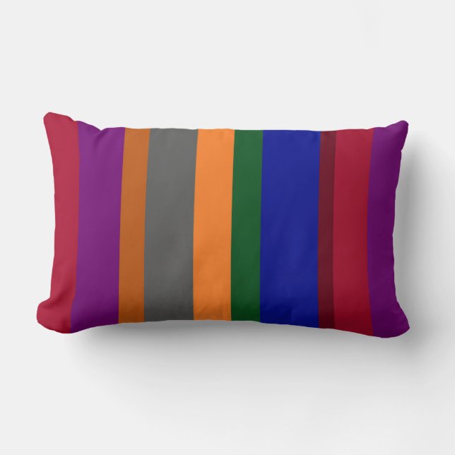Multicolored Striped Throw Pillow (Front)