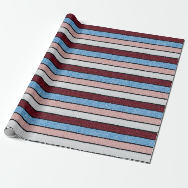 Multicolored Striped Wool: Fabric Texture. Wrapping Paper (Unrolled)