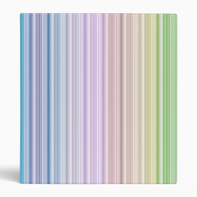 Multicolored Stripes 3 Ring Binder (Front)