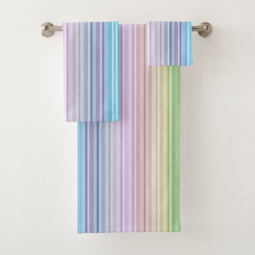 Multicolored Stripes Bath Towel Set