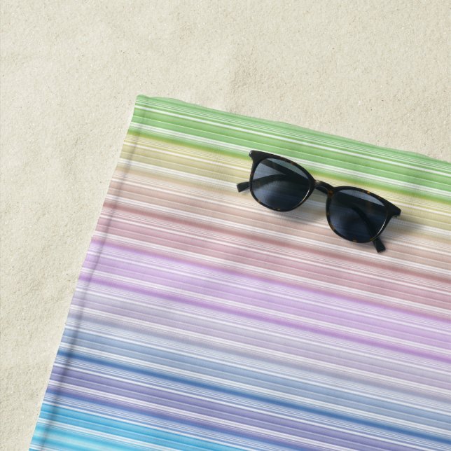Multicolored Stripes Beach Towel (In Situ)