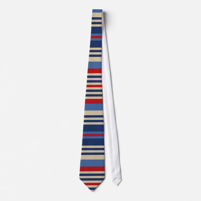 Multicolored Stripes Design Mans' Tie (Front)