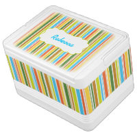 Multicolored Stripes & Personalized Cooler