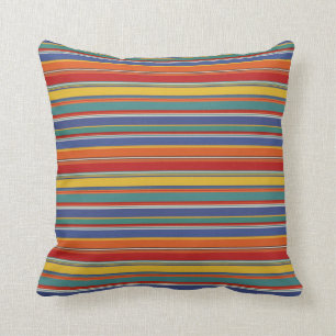 Multicolored Stripes Throw Pillow