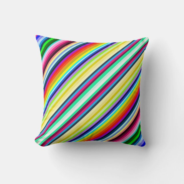 Multicolored Stripes Throw Pillow (Front)