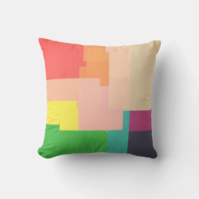 Multicolored Stripes Throw Pillow (Front)