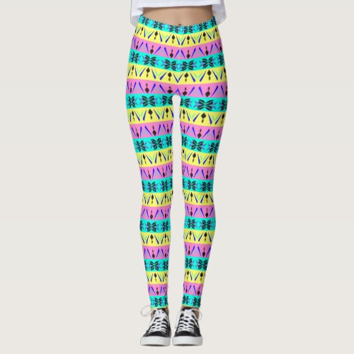 Multicolored Stripped All Over Design Yoga Pants