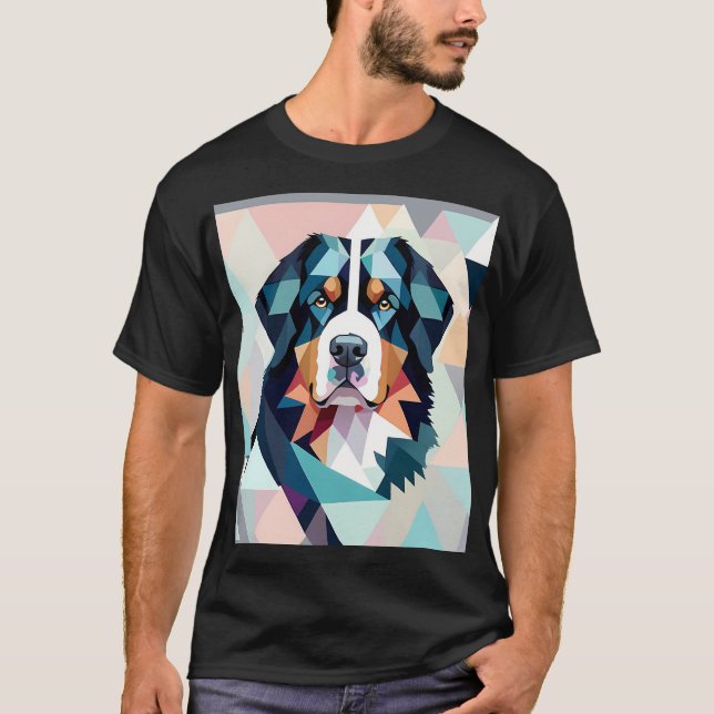 Multicolored stylish geometric bernese mountain T-Shirt (Front)
