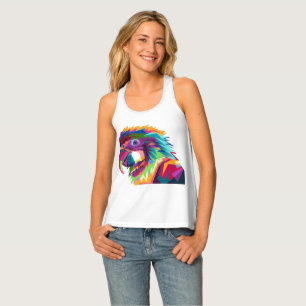 Multicolored Stylized Macaw Tank Top