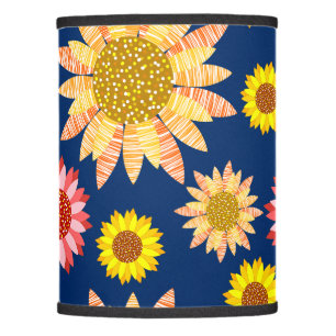 Multicolored sunflowers design lamp shade