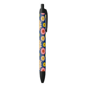 Multicolored sunflowers design pen