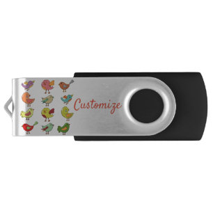 Multicolored Sweet Songbirds Thunder_Cove Flash Drive