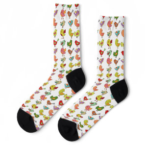 Multicolored Sweet Songbirds Thunder_Cove Socks