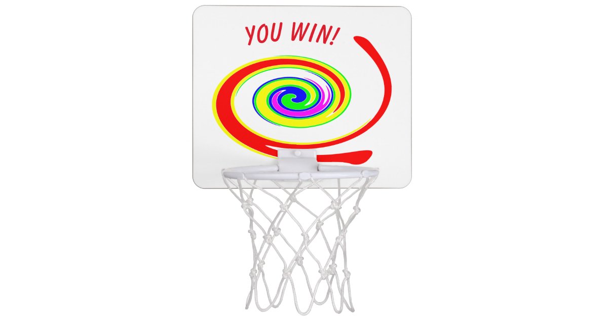 Multicolored Swirl Add Your Text Mini Basketball Hoop Zazzle Com