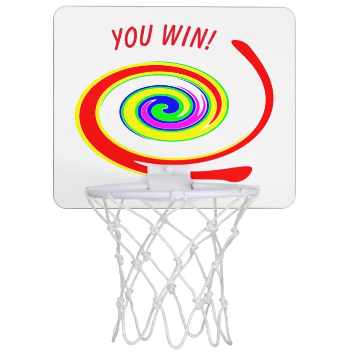 Multicolored Swirl Add Your Text Mini Basketball Hoop Zazzle Com