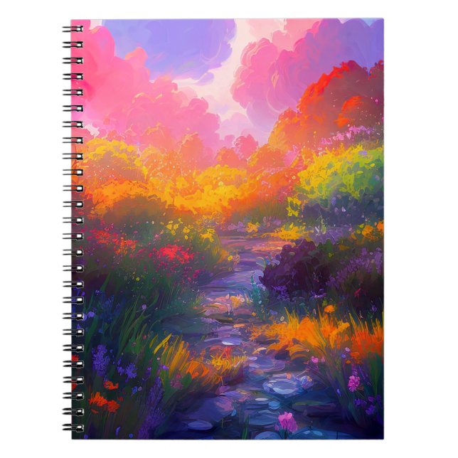Multicolored Symphony of the Sunset Garden Notebook (Front)
