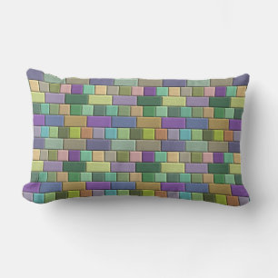 Multicolored Tiles Pattern Lumbar Pillow