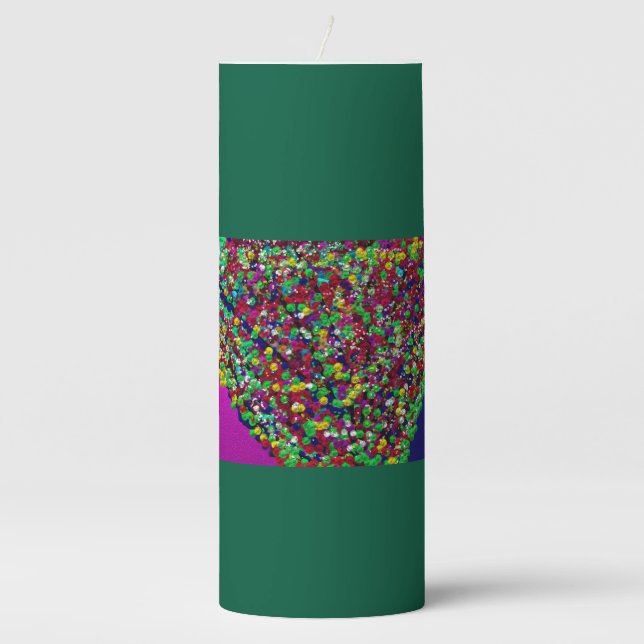 Multicolored Tree Between Worlds Pillar Candle (Front)