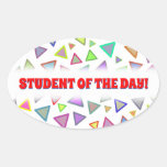 [ Thumbnail: Multicolored Triangles Pattern Sticker ]