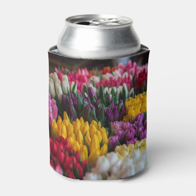 Multicolored Tulips Can Cooler (Can Front)