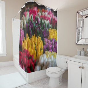 Multicolored Tulips Shower Curtain