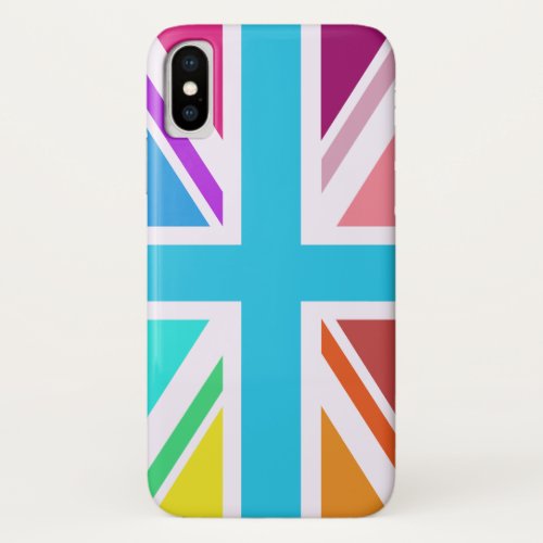 Multicolored Union JackFlag Design iPhone X Case