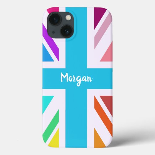 Multicolored Union JackFlag Design Custom iPhone 13 Case