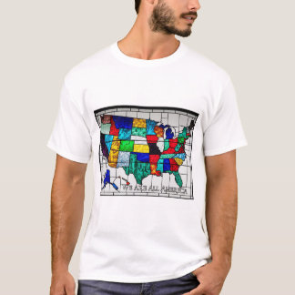 Multicolored United States Map Representing Ethnic T-Shirt