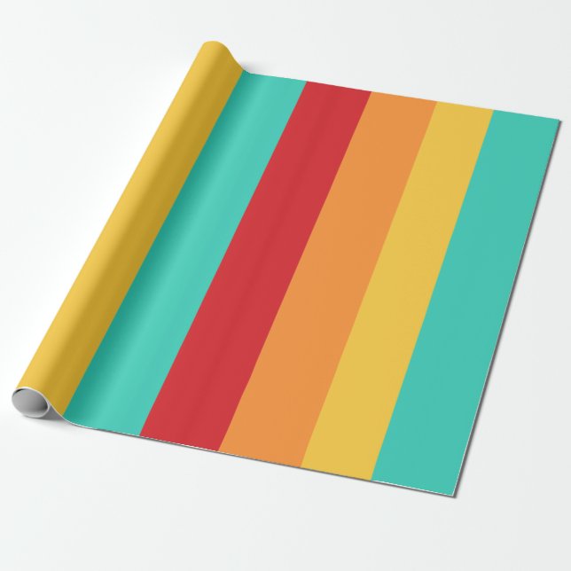 Multicolored Vertical Stripes Wrapping Paper (Unrolled)