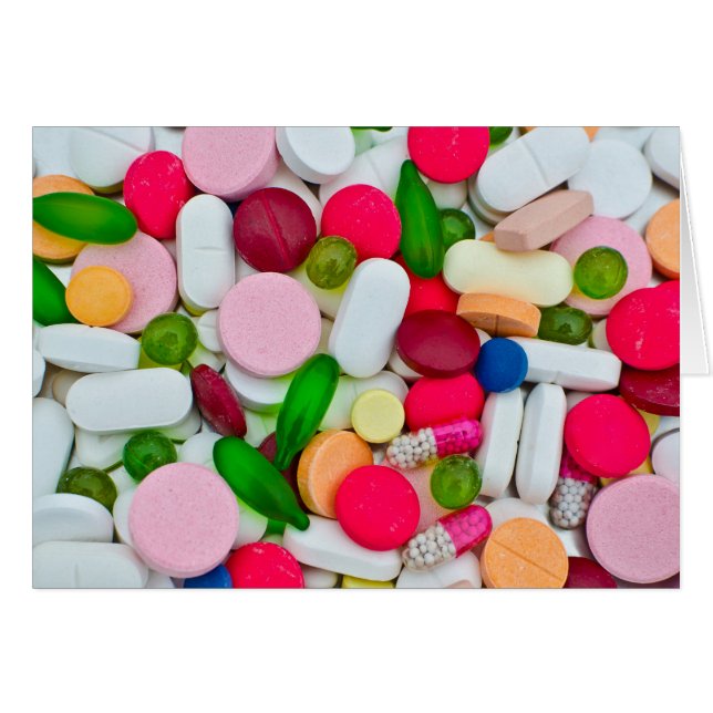 Multicolored vibrant medicinal pills cards (Front Horizontal)