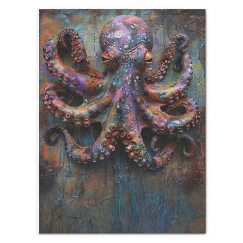 Multicolored Vibrant Octopus Decoupage Tissue Paper