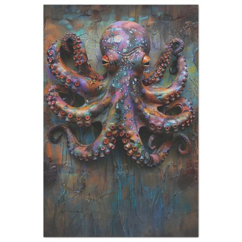 Multicolored Vibrant Octopus Decoupage Tissue Paper