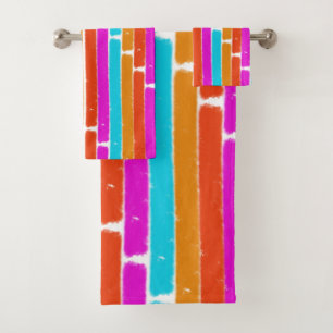 Multicolored Vibrant Stripes - Towel Set