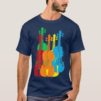 Multicolored Violins Musicians Orchestra Chair T-Shirt